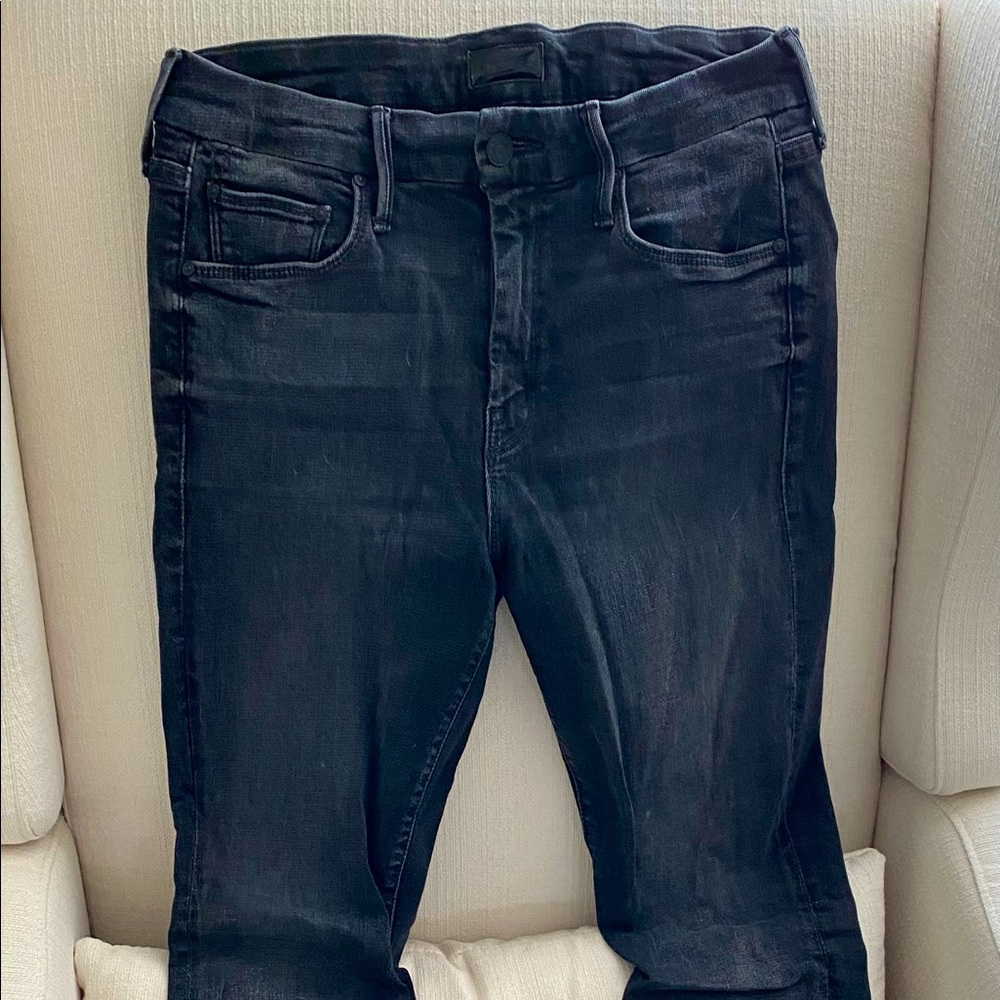 Mother jeans in black wash denim
